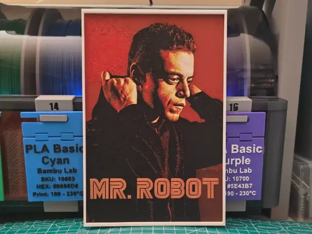 HueForge model: Mr. Robot Poster - Hueforge Art by Lumpy3D