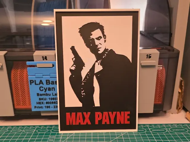 HueForge model: Max Payne Game Poster - Hueforge Art by Lumpy3D