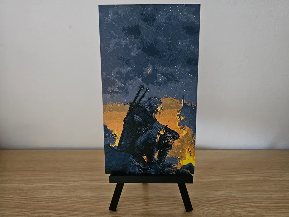 Witcher by the campfire (Geralt) Hueforge by Opao HueForge model: Witcher by the campfire (Geralt) Hueforge by Opao