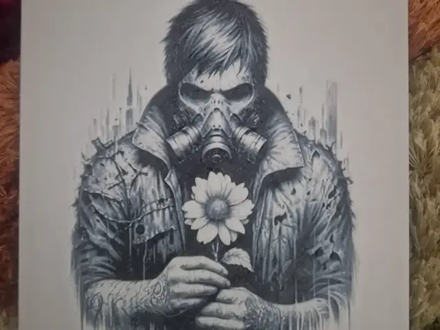 HueForge model: GAS MASK MAN FLOWER HUEFORGE by Buntsta