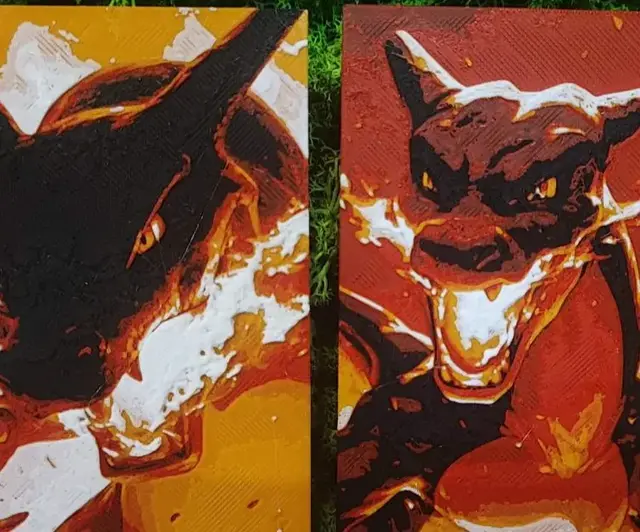 HueForge model: Angry Charizard by Garuda3D