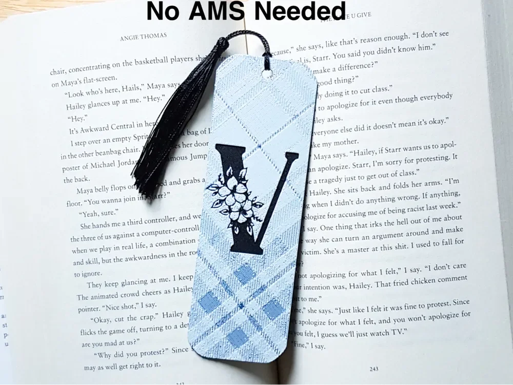 Monogram V Bookmark, Hueforge. by Dame Jo HueForge model: Monogram V Bookmark, Hueforge. by Dame Jo