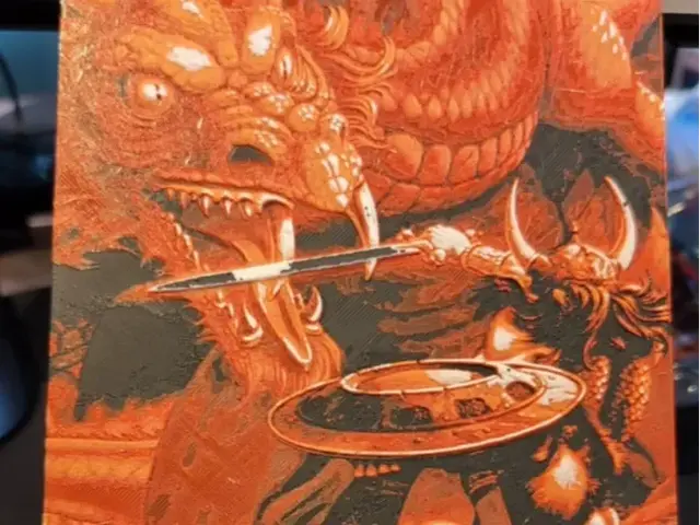 HueForge model: 1983 D&D Redbox Elmore Dragon Warrior Hueforge by IslandLooter