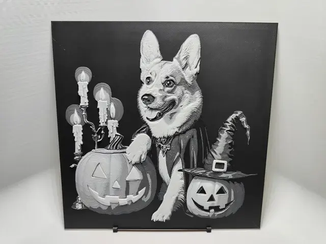 HueForge model: Halloween HueForge - Cute Corgi by BeaN