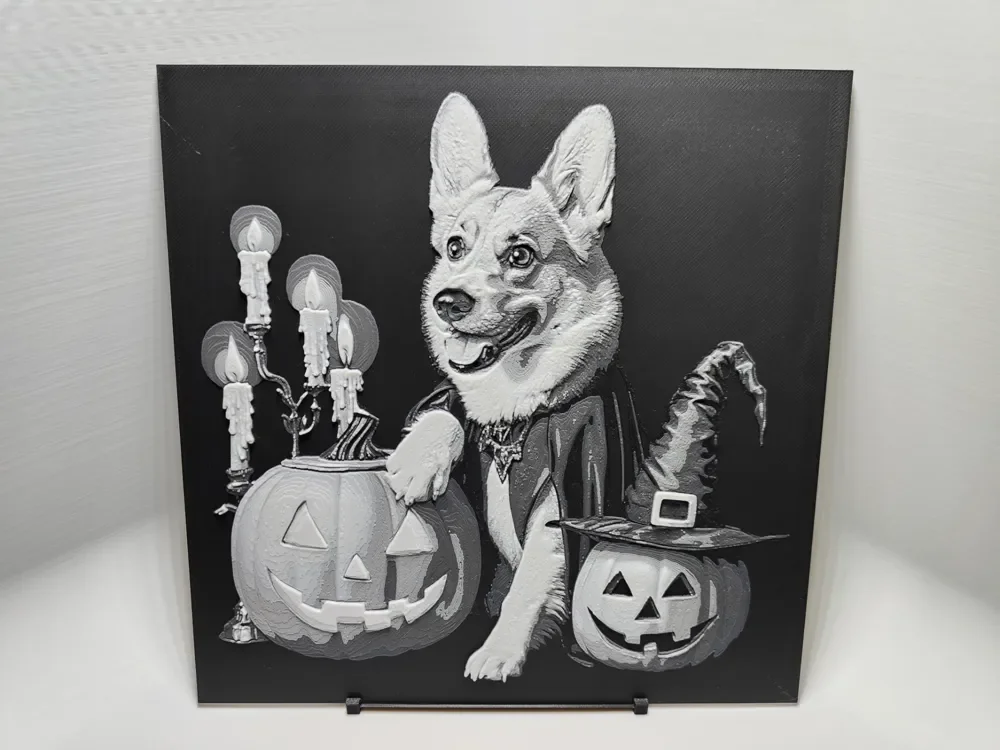 Halloween HueForge - Cute Corgi by BeaN HueForge model: Halloween HueForge - Cute Corgi by BeaN