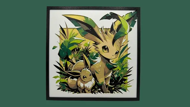 HueForge model: Eevee & Leafeon - Pokemon Hueforge by Canadian Gamer