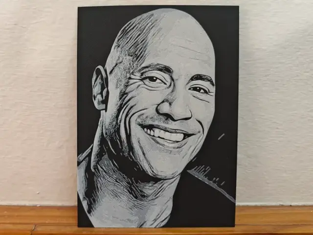 HueForge model: Hueforge The Rock portrait by Litolunar