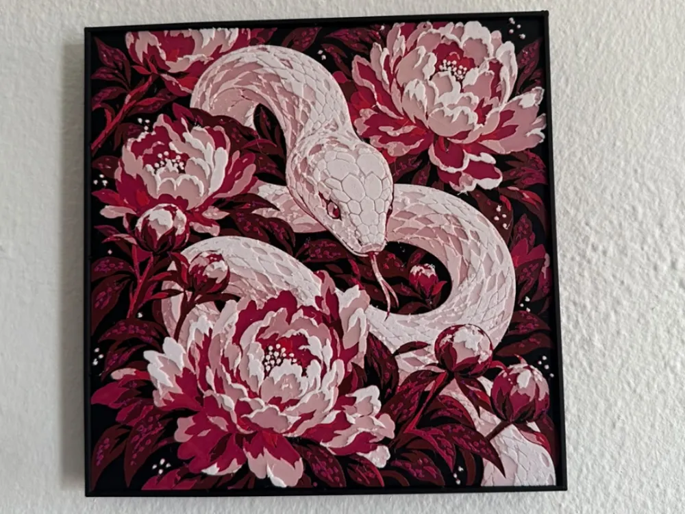 Botan: peony — renewal by TowerLayers HueForge model: Botan: peony — renewal by TowerLayers
