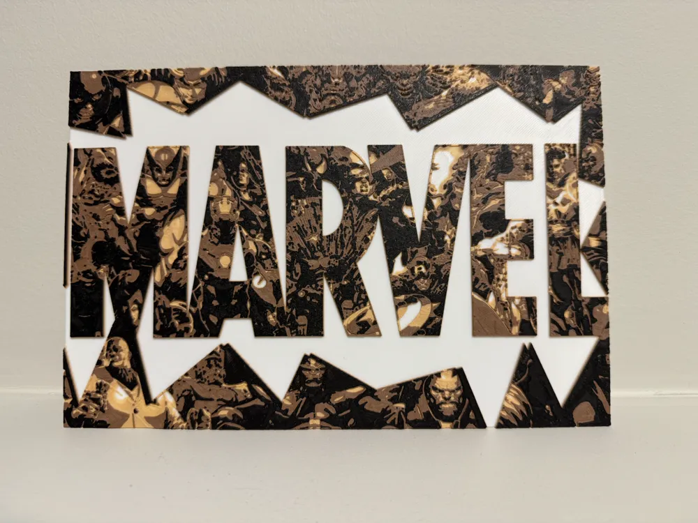 Marvel Logo - Hueforge by Canadian Gamer HueForge model: Marvel Logo - Hueforge by Canadian Gamer