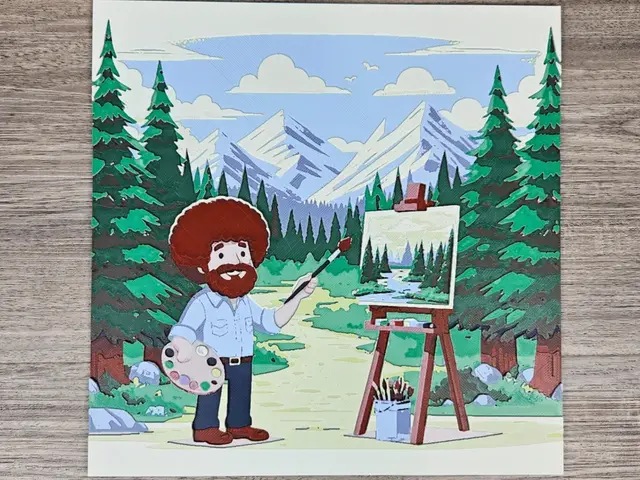 HueForge model: Happy Little Trees with Bob Ross by BusyKikiBee