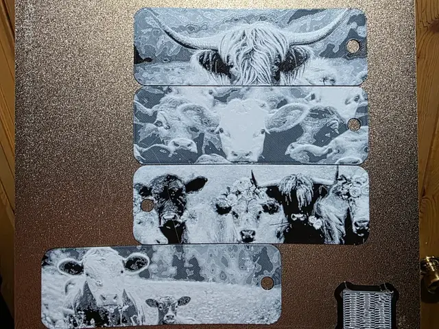 HueForge model: Cattle Life Hueforge Bookmark Set of 4 Black/White by AirMechDesigns