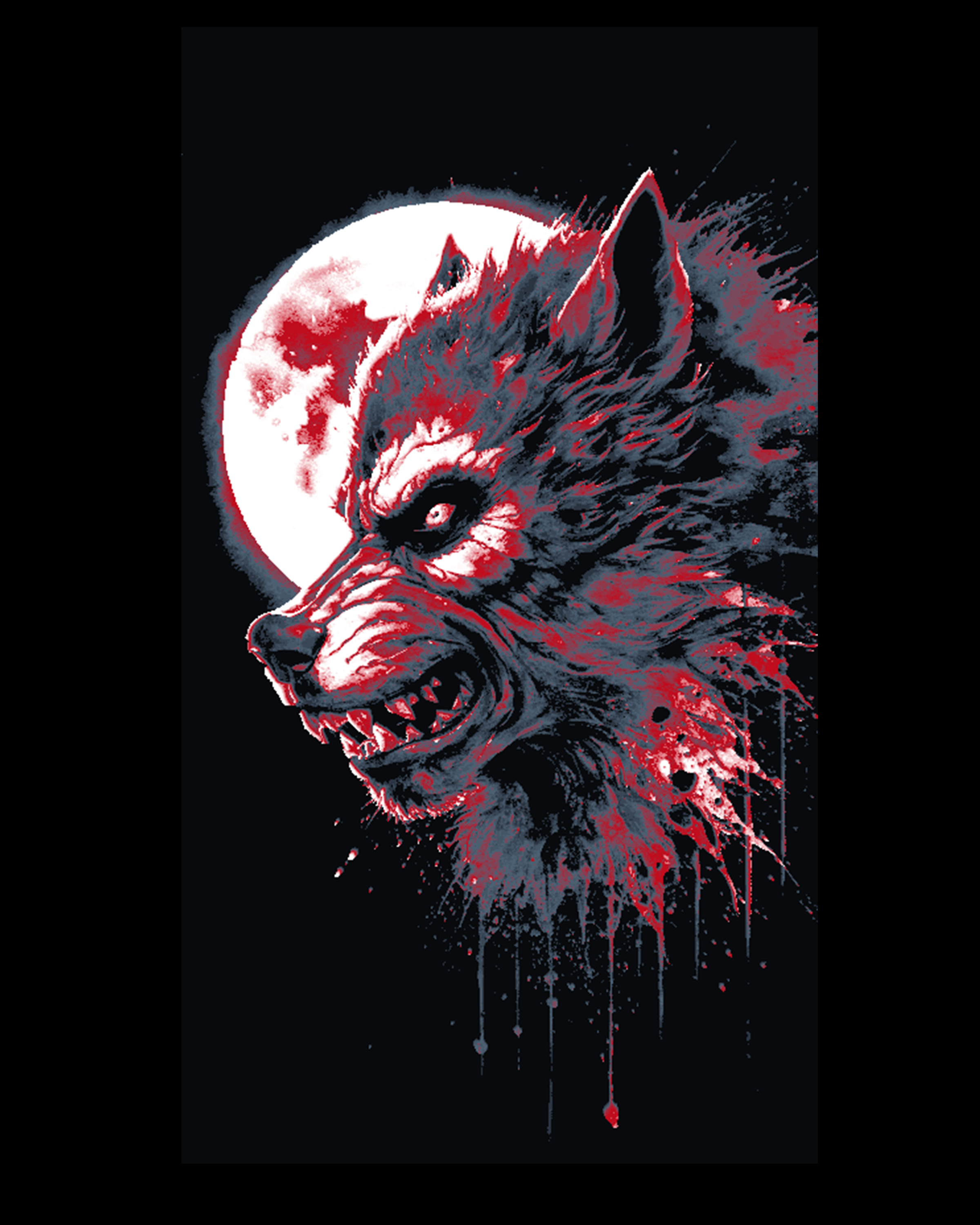 The werewolf of the Blood Moon - Wall Art - Hueforge by BooneCo3d HueForge model: The werewolf of the Blood Moon - Wall Art - Hueforge by BooneCo3d