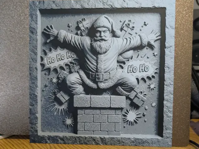 Santa flew out the chimney - Slate style hueforge