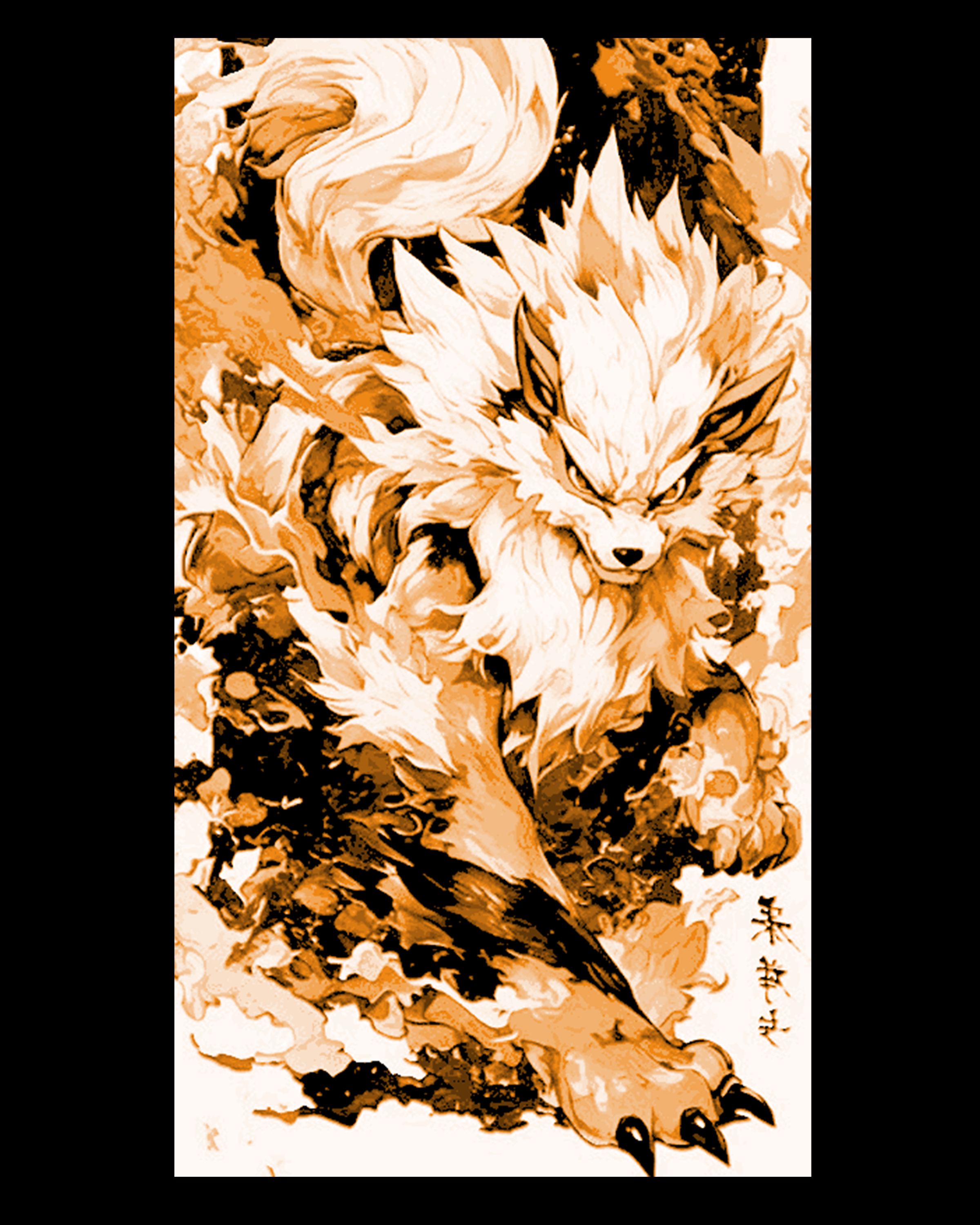 Fanart of the Pokémon Arcanine in a vintage Asian style - Hueforge art by BooneCo3d HueForge model: Fanart of the Pokémon Arcanine in a vintage Asian style - Hueforge art by BooneCo3d