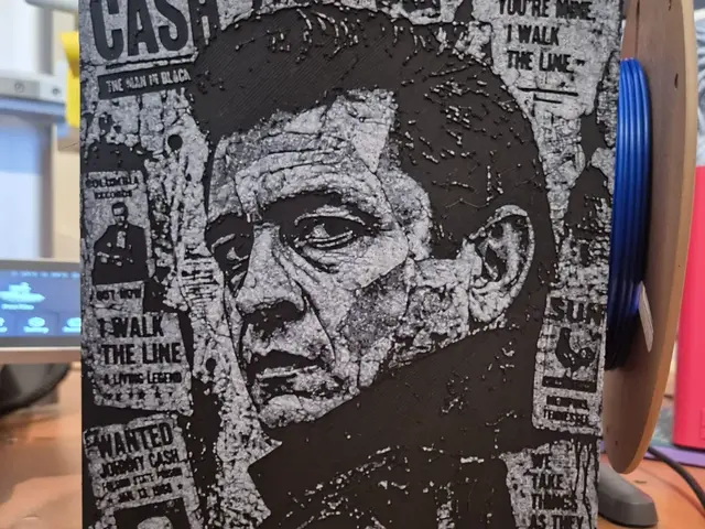 HueForge model: JOHNNY CASH NEWSPAPER by Buntsta
