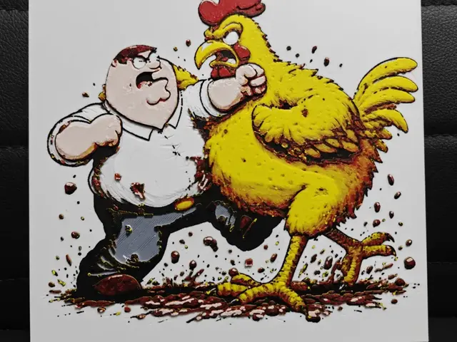 HueForge model: Peter Griffin vs Ernie the Giant Chicken by TheHueforgeLady
