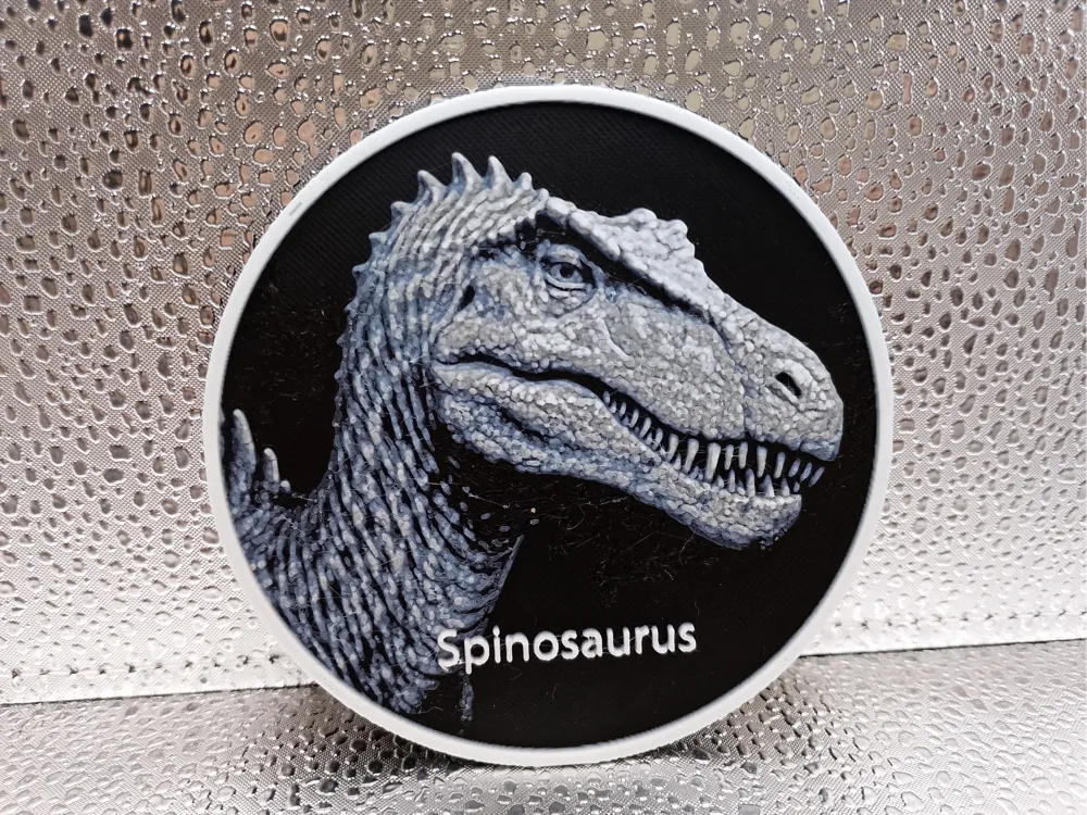 Spinosaurus Coaster – Hueforge by Borishotch Industries HueForge model: Spinosaurus Coaster – Hueforge by Borishotch Industries