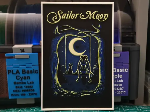 HueForge model: Sailor Moon Poster - Hueforge Art by Lumpy3D