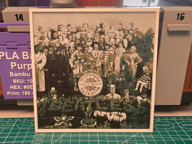 HueForge model: The Beatles "Sgt. Pepper's" Album - Hueforge Art by Lumpy3D
