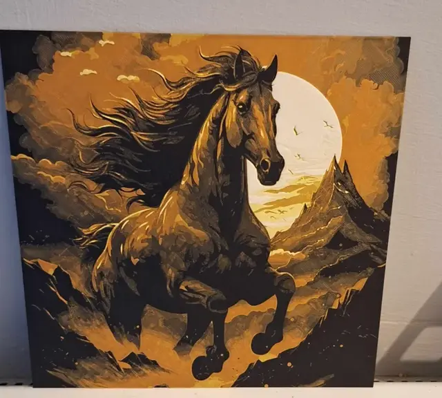 HueForge model: Sunset Horse - Hueforge 4 colours 20cm x 20cm by 3dGlow