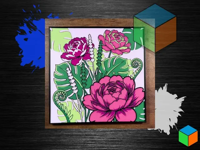 HueForge model: Peony Bloom Panel — Modern Botanical Wall Art by 3D Prints By Vic