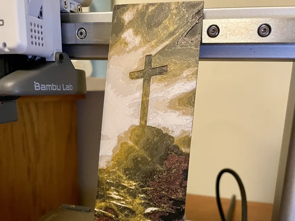 Cross Bookmark by 3D_Forged HueForge model: Cross Bookmark by 3D_Forged