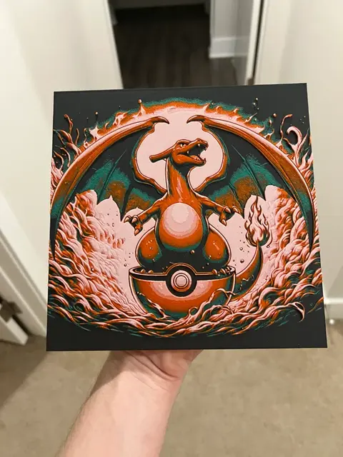 HueForge model: Charizard Releasing from Pokeball by RP47 Designs