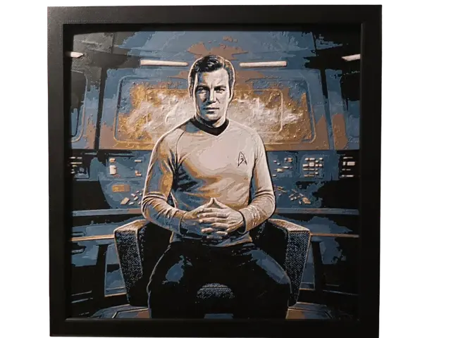 HueForge model: Captain Kirk - Star Trek - Hueforge 200x200 by Side Quest Hues