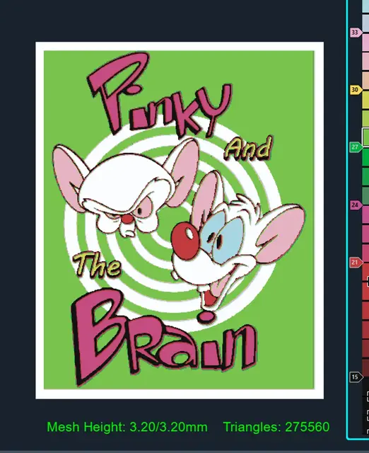 HueForge model: Pinky and the Brain Mini by Strata Prints