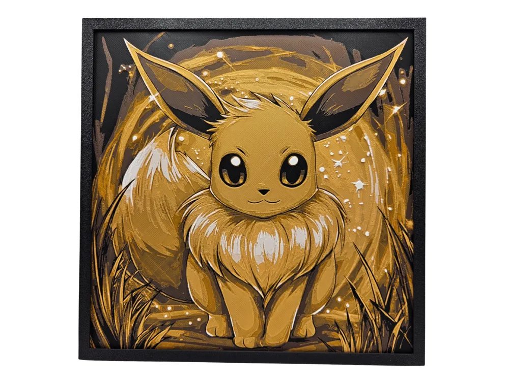 Eevee (Pokemon Hueforge) by BusyKikiBee HueForge model: Eevee (Pokemon Hueforge) by BusyKikiBee