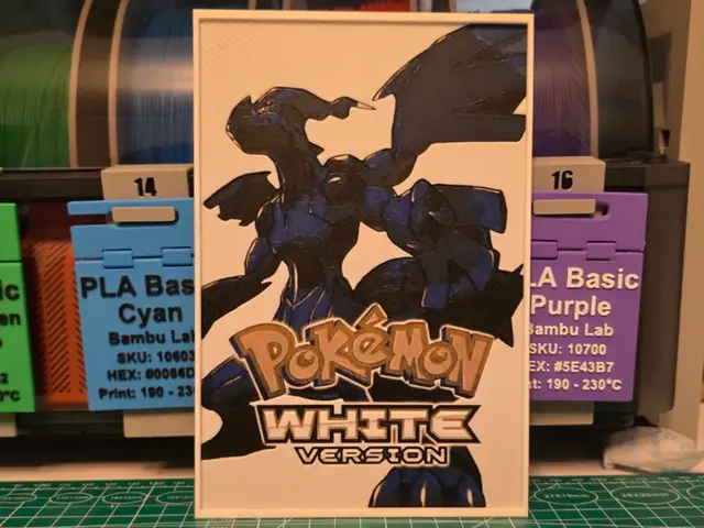 HueForge model: Pokémon White Version Poster - Hueforge Art by Lumpy3D