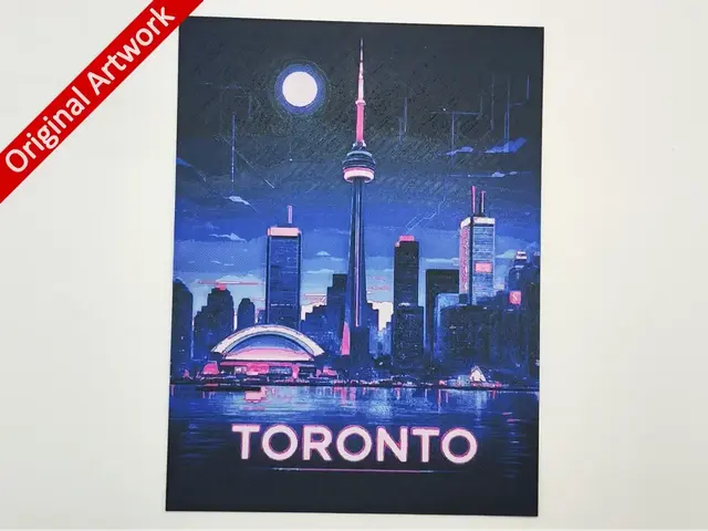 HueForge model: Toronto cyberpunk travel poster - hueforge by Altf4-Formation