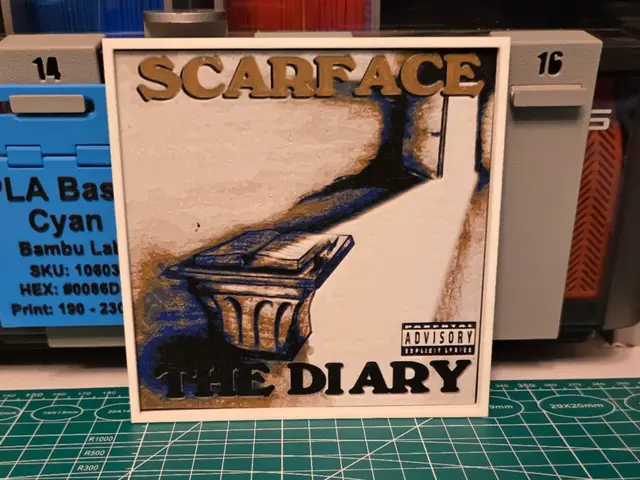 HueForge model: Scarface "The Diary" Album - Hueforge Art by Lumpy3D