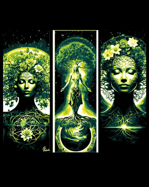 HueForge model: Set of 3 Bookmarks depicting Mother Earth as a Living Tree with energy into the World by BooneCo3d