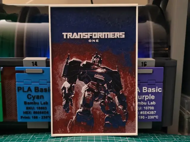 HueForge model: Transformers One Movie Poster - Hueforge Art by Lumpy3D