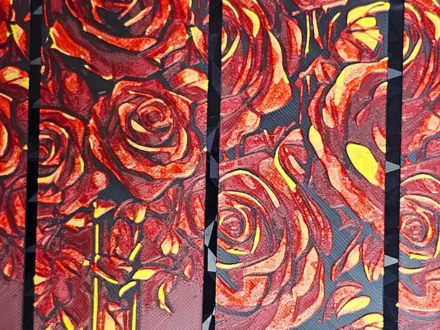 HueForge model: Gothic Roses Bookmarks - Hueforge - 4 colors by doodleddigital
