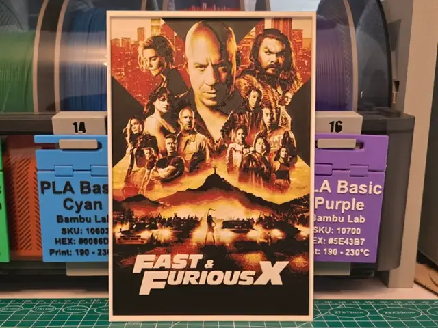 HueForge model: Fast X Movie Poster - Hueforge Art by Lumpy3D