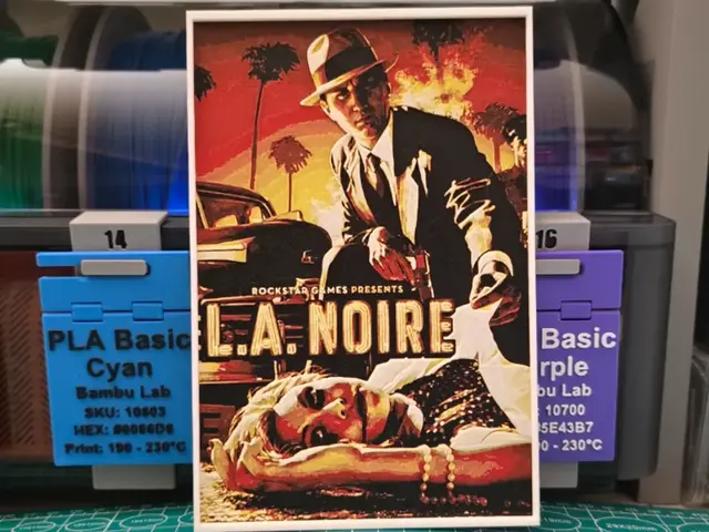 HueForge model: L A Noire Poster – Hueforge Art by Lumpy3D