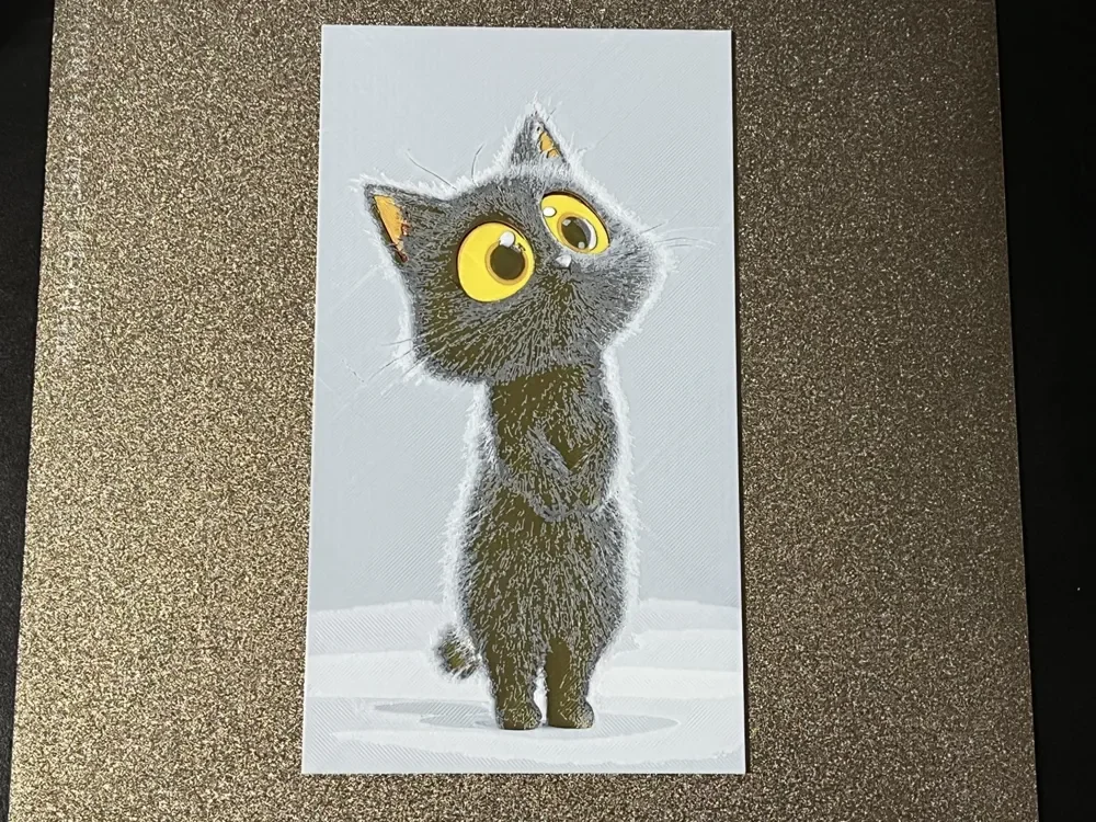 Cat Chilly in the Snow Hueforge by FantasyZ HueForge model: Cat Chilly in the Snow Hueforge by FantasyZ