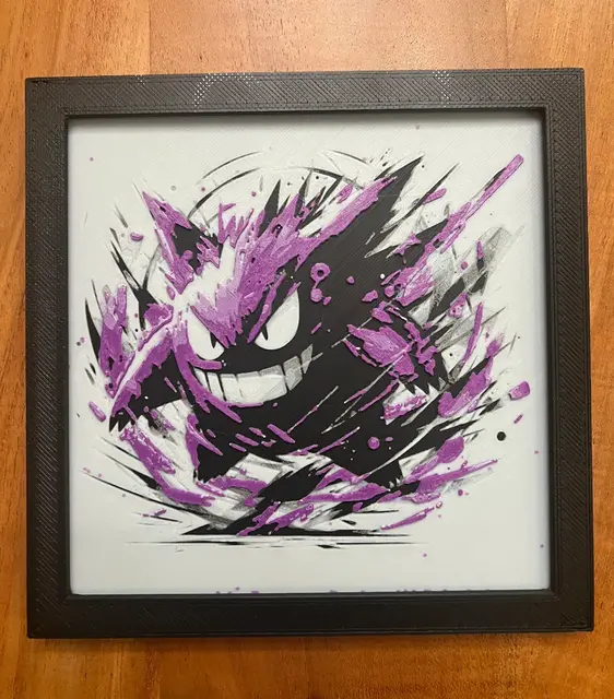 HueForge model: Gengar by JustBe 3D Printing