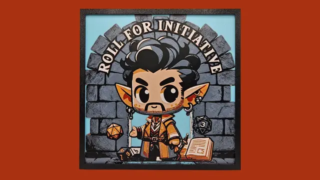 HueForge model: Dungeon Master: Roll for Initiative by BusyKikiBee