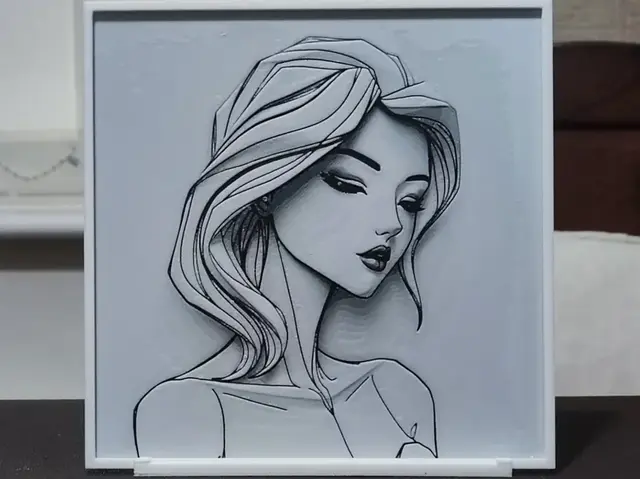 HueForge model: Paper Art Portrait – HueForge 3-Color by BoDad