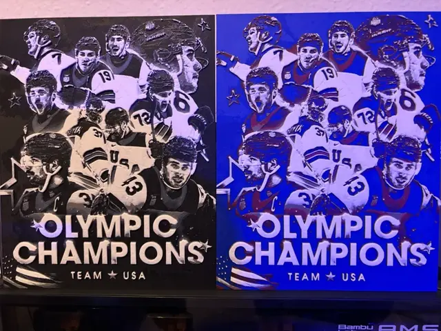 HueForge model: Team USA Olympic Champions Hockey Gold Medal 2026 by Reeftank&more