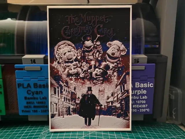HueForge model: The Muppet Christmas Carol Movie Poster - Hueforge by Lumpy3D