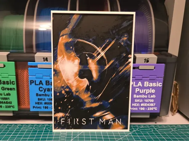 HueForge model: First Man Movie Poster - Hueforge Art by Lumpy3D