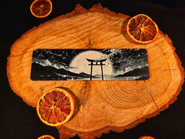 HueForge model: Japanese sunset 2, vertical bookmark - hueforge by EternalDesigns3D