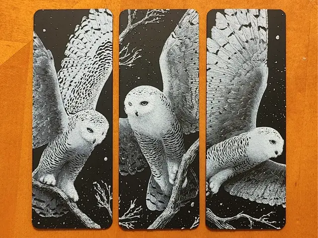 Snowy Owl Bookmark Set