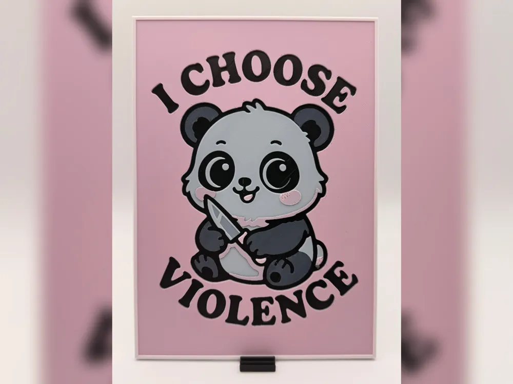 I Choose Violence Panda HueForge Print by Thadius HueForge model: I Choose Violence Panda HueForge Print by Thadius
