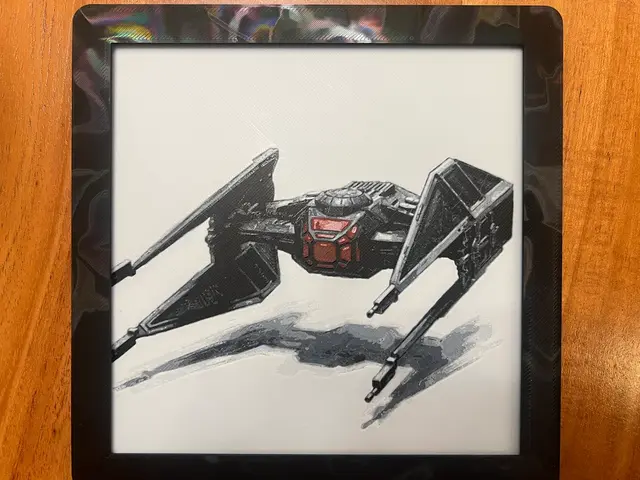 HueForge model: Kylo Ren's TIE Fighter by JustBe 3D Printing