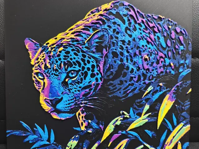 HueForge model: Jaguar Pop Art by TheHueforgeLady